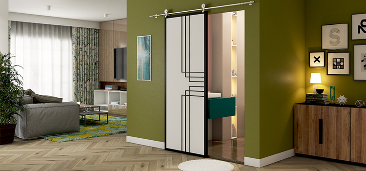 sliding bathroom door installation in Manhattan Beach